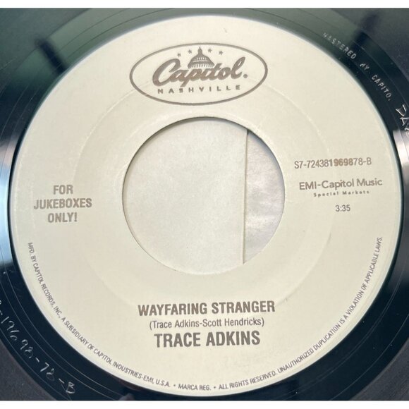 Trace Adkins The Rest of Mine / Wayfaring Stranger 45 Vinyl 90s Country Capitol - Picture 2 of 6